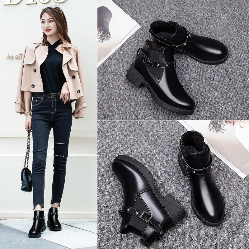 LZJ 2019 Slip Buckle Band Rubber Boots Winter Arrival Ankle Chelsea Boots Women Shoes Autumn Square Heel Female Footwear
LZJ 2019 Slip Buckle Band Rubber Boots Winter Arrival Ankle Chelsea Boots Women Shoes Autumn Square Heel Female Footwear