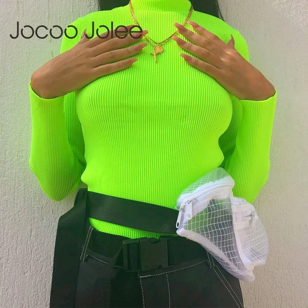 Jocoo Jolee Women Autumn Fashion Long Sleeve Turtleneck Neon Green Sweater Casual Fitness Pullover Knitted Jumper Basic Tops
Jocoo Jolee Women Autumn Fashion Long Sleeve Turtleneck Neon Green Sweater Casual Fitness Pullover Knitted Jumper Basic Tops
