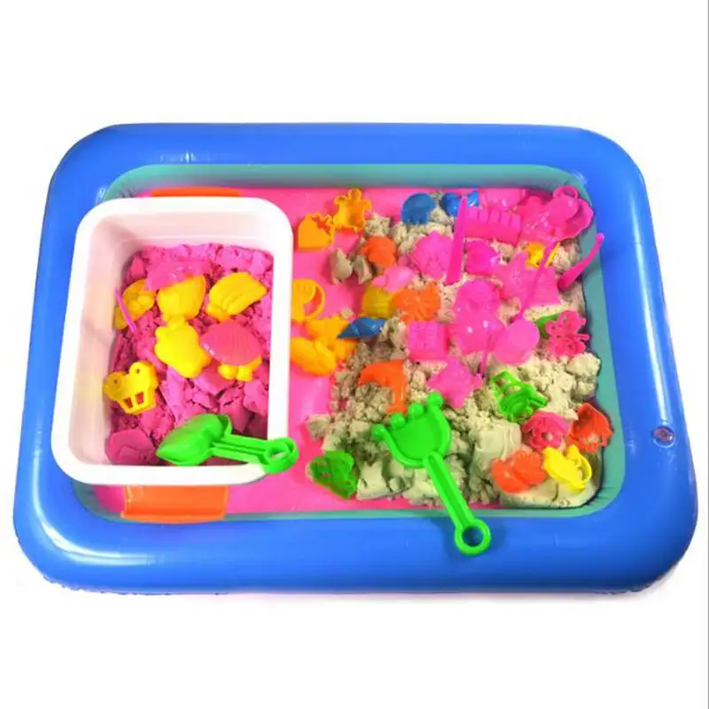 Multi-function Inflatable Sand Tray Inflatable Sandbox For Children Kids Indoor Playing Sand Clay Color Mud Toys Accessories 7