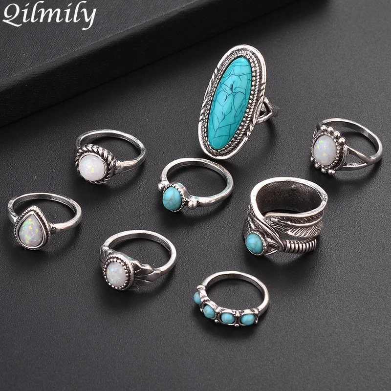 Qilmily Natural Stone Geometric Opal Retro Set Rings for Women Girls Charm Engagement Ring Party Gifts Souvenir Wedding Hot
Qilmily Natural Stone Geometric Opal Retro Set Rings for Women Girls Charm Engagement Ring Party Gifts Souvenir Wedding Hot