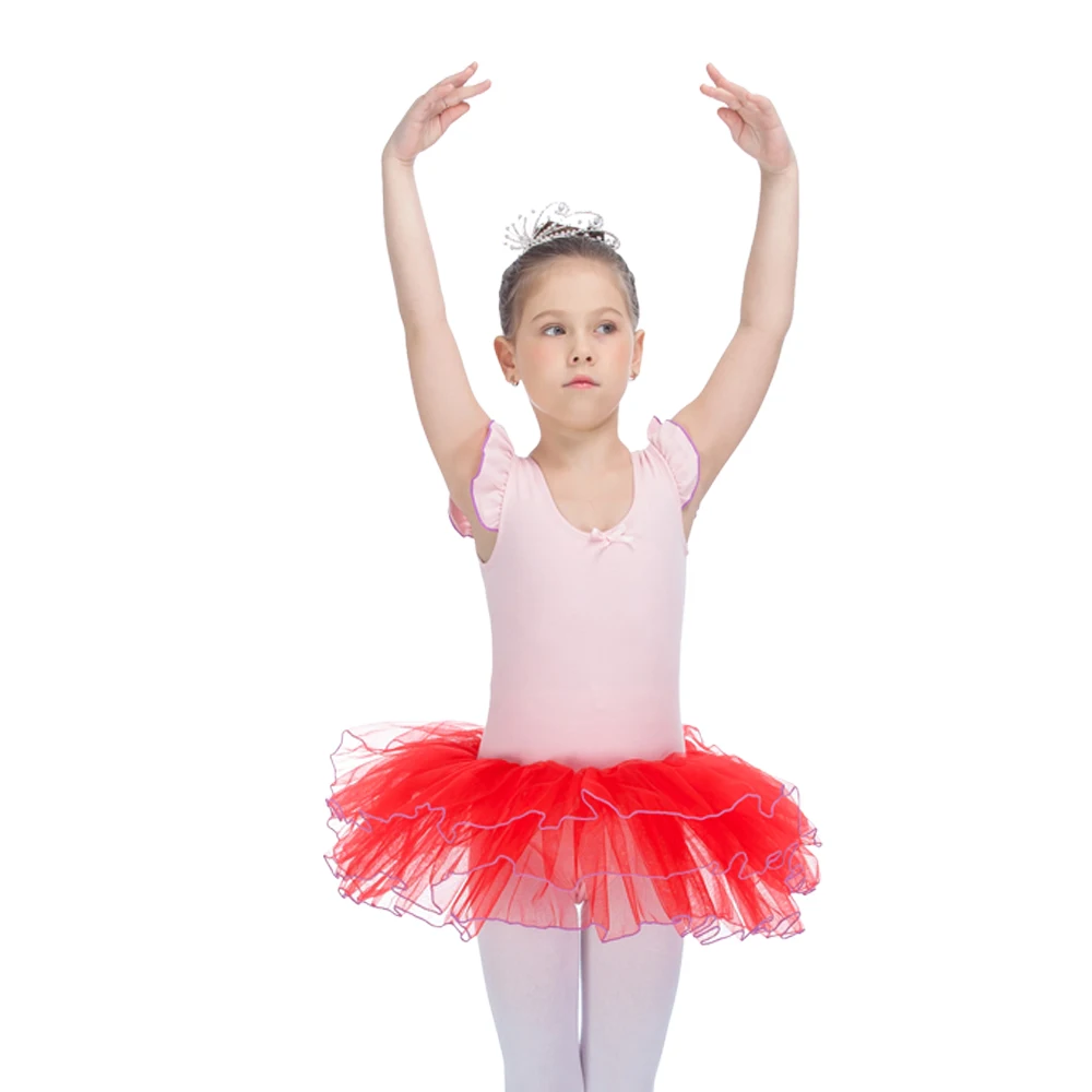 

Retail Wholesale Puffy Sleeve Cotton Ballet Leotard Tutu Dress Girls Performance Costume Outfit