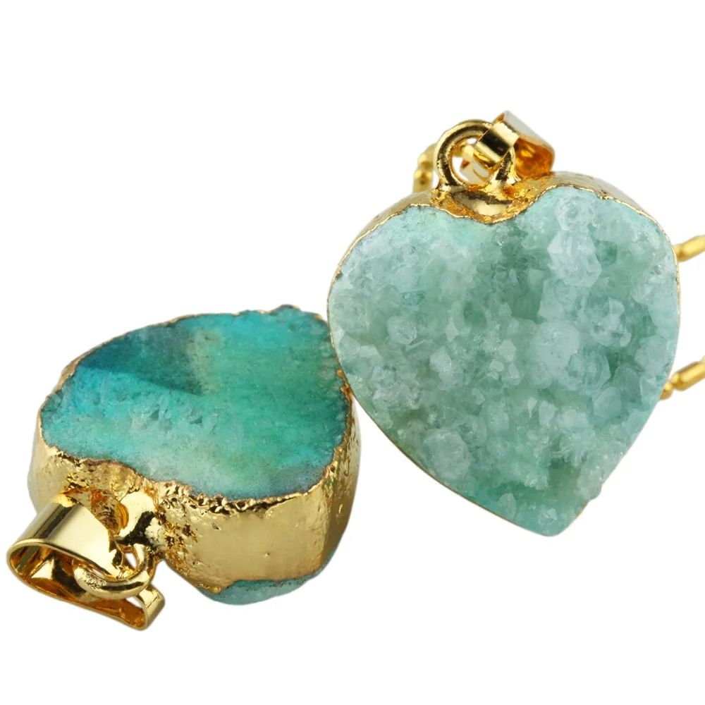 SUNYIK Druzy Drusy Geode Stone Heart Shape Quartz Gem Stone Random Charm Pendant (Free Chain)
SUNYIK Druzy Drusy Geode Stone Heart Shape Quartz Gem Stone Random Charm Pendant (Free Chain)