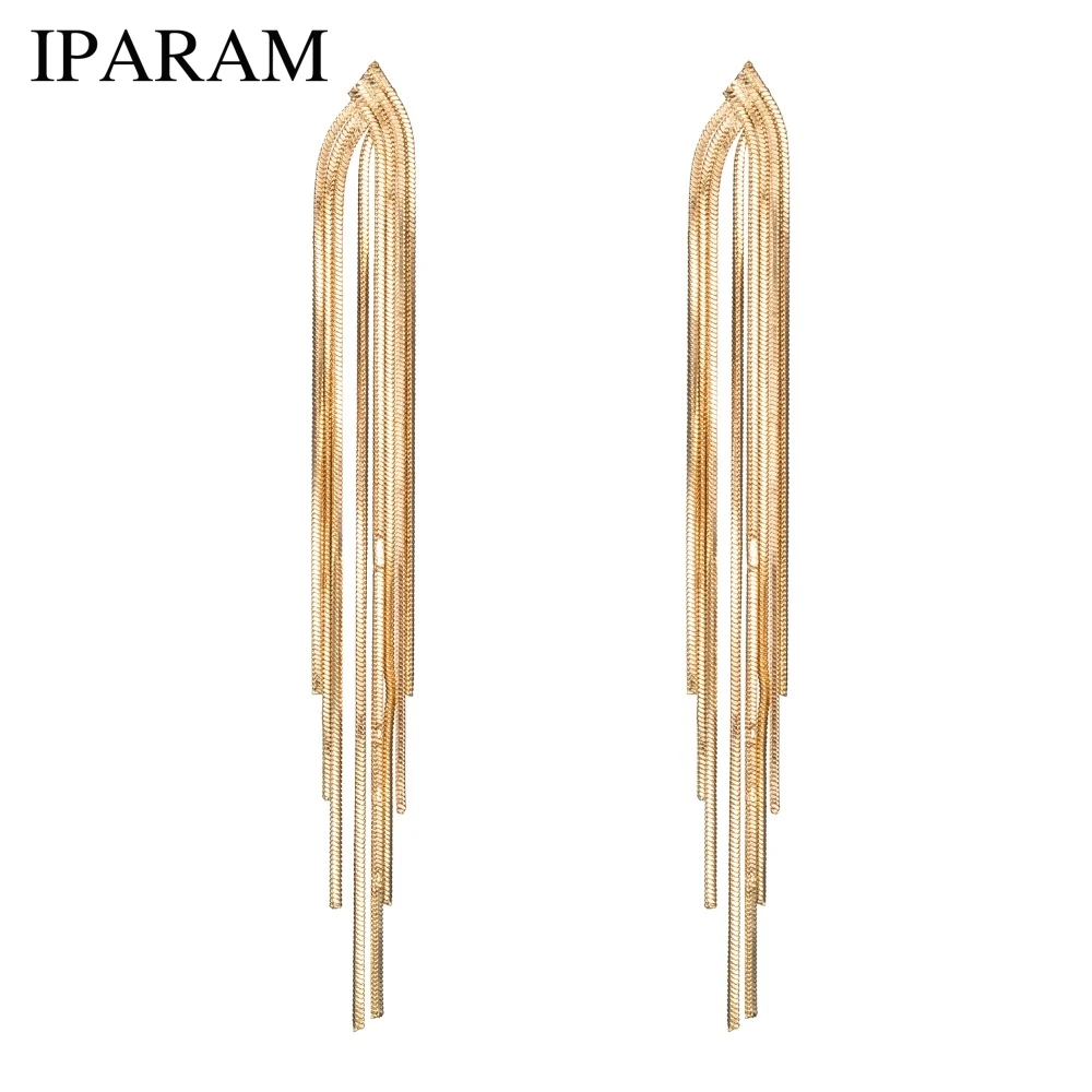 IPARAM Fashion Temperament Metal Tassel Earrings Women's Elegant Gold and Silver Drop Earrings Korean Geometric Party Earrings
IPARAM Fashion Temperament Metal Tassel Earrings Women's Elegant Gold and Silver Drop Earrings Korean Geometric Party Earrings