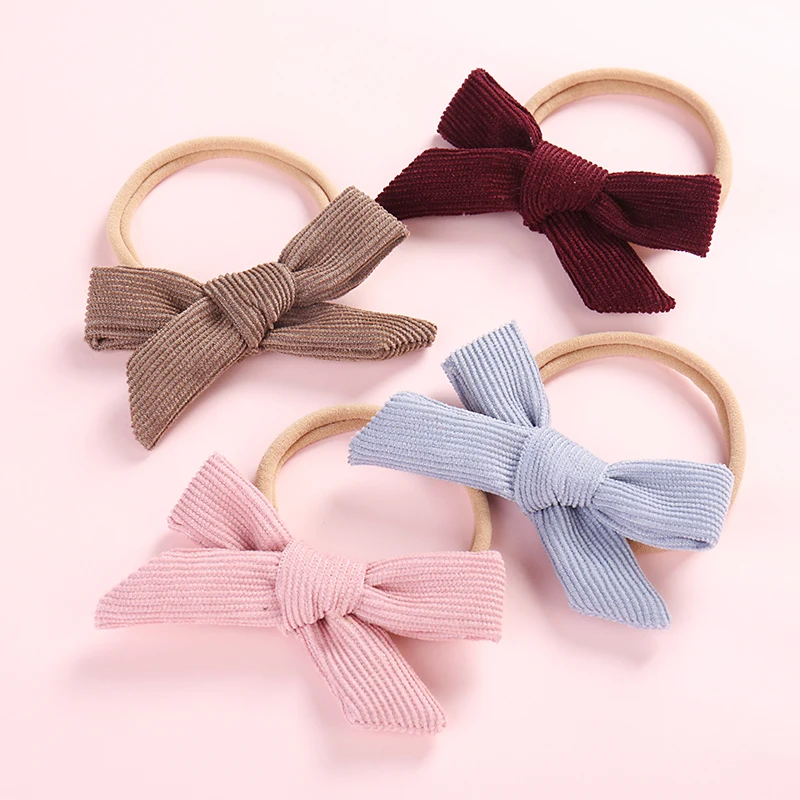 

Retail 3.6" 2018 New Girls Bows Nylon Headbands Nylon Knot Bow Headband Kids Girls Fabric Hair Bow Hair Bands Hair Accessories