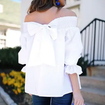 New Sexy Womens Off Shoulder Blouse Shirt Summer Tops Casual Flare Sleeve Shirts Bow knot Female Blouses White Black
New Sexy Womens Off Shoulder Blouse Shirt Summer Tops Casual Flare Sleeve Shirts Bow knot Female Blouses White Black