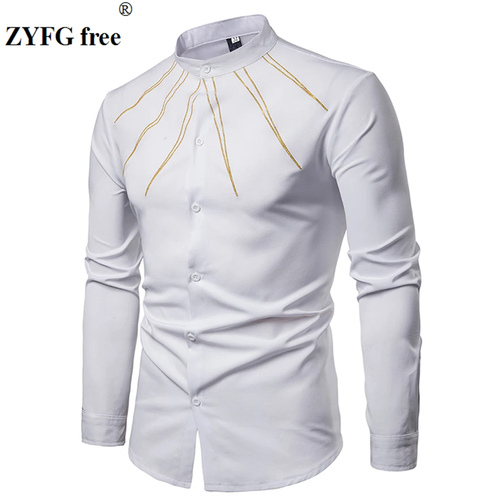 2019 spring and summer men's solid color shirt chest gold ray decoration simple wind shirts blouse gentleman youth men's clothin
2019 spring and summer men's solid color shirt chest gold ray decoration simple wind shirts blouse gentleman youth men's clothin