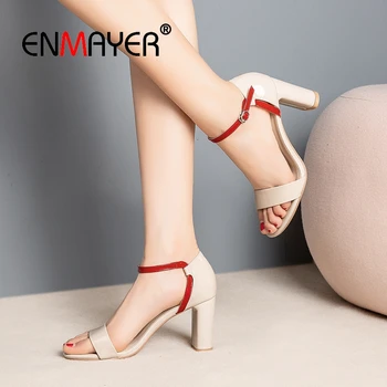 ENMAYER 2019 New Arrival Genuine Leather Basic Party Women Shoes Buckle Strap Solid High Heel Sandals Size 34-39 LY1988
ENMAYER 2019 New Arrival Genuine Leather Basic Party Women Shoes Buckle Strap Solid High Heel Sandals Size 34-39 LY1988
