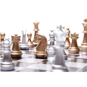 Golden Silver Folding Magnetic International Chess With Pieces Board For Adult Teenager Teaching Training Funny Backgammon Game
Golden Silver Folding Magnetic International Chess With Pieces Board For Adult Teenager Teaching Training Funny Backgammon Game