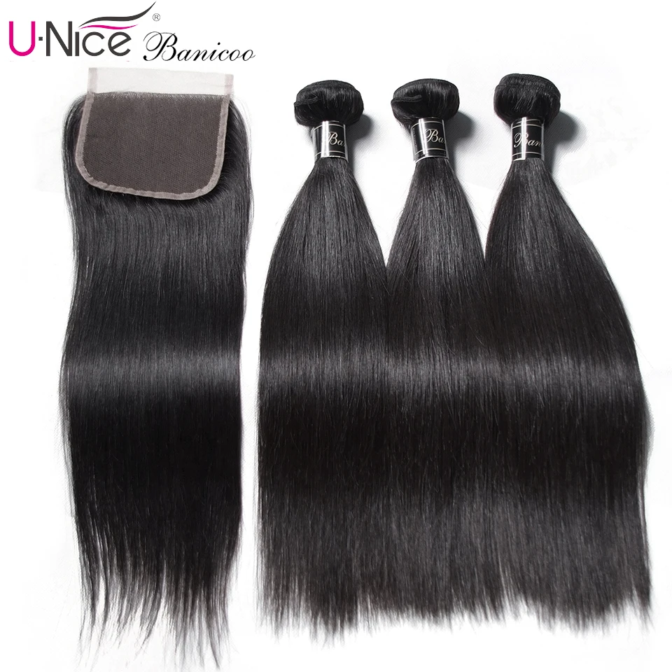 UNice Hair Banicoo Series 10A Straight Bundles with Closure Raw Hair 8-28 inch Bundles Brazilian Raw Hair Bundles with Closure
UNice Hair Banicoo Series 10A Straight Bundles with Closure Raw Hair 8-28 inch Bundles Brazilian Raw Hair Bundles with Closure