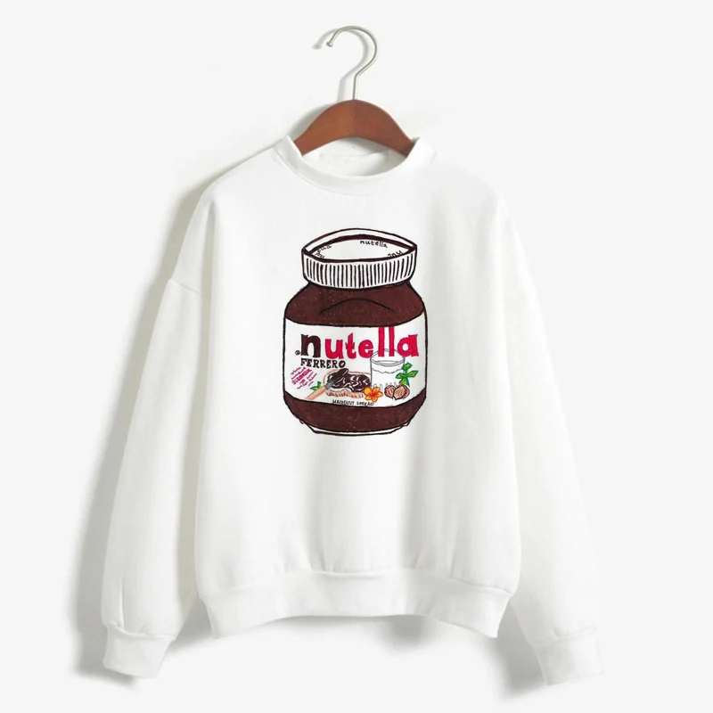 Women'S Sweatshirt Funny Nutella Hoodies Harajuku Long Sleeve Korean Fashion Pullover Hoodie Sudadera Mujer Women Clothes
Women'S Sweatshirt Funny Nutella Hoodies Harajuku Long Sleeve Korean Fashion Pullover Hoodie Sudadera Mujer Women Clothes