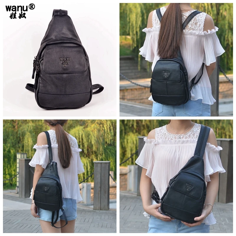 WANU 2019 High Quality Leather Backpack women black business travel bag Girl ,MS good cowhide Chest student package
WANU 2019 High Quality Leather Backpack women black business travel bag Girl ,MS good cowhide Chest student package