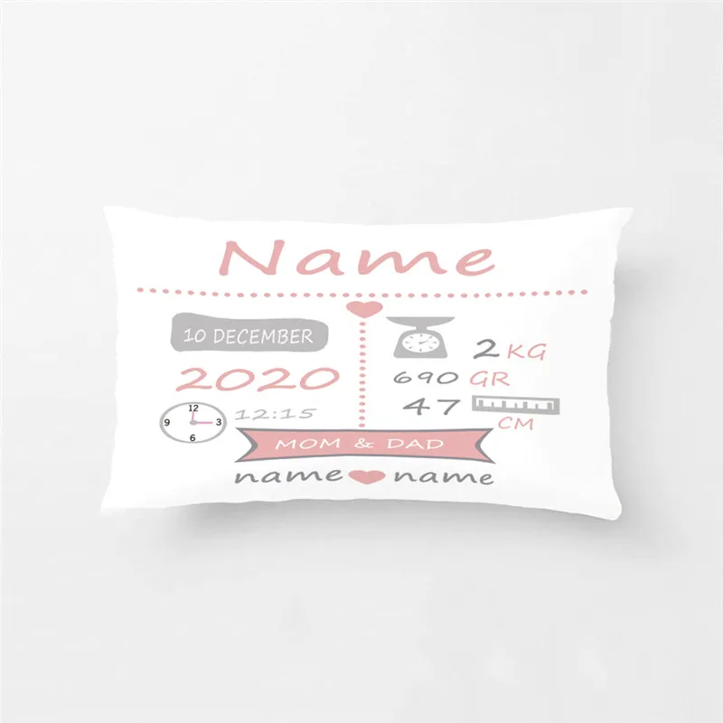 Custom Cute Pink Birth Stats Baby Nursery Throw Pillow Cover Home Decorative Cotton Polyester Cushion Covers Baby Gift
Custom Cute Pink Birth Stats Baby Nursery Throw Pillow Cover Home Decorative Cotton Polyester Cushion Covers Baby Gift