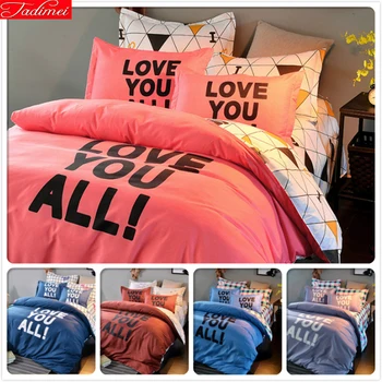 Plain Letter Lover Gifts Pink Stripe Plaid Aole Cotton 4pcs Bedding Sest Double King Queen Duvet Cover Bedsheet Bedlinen 1.8m 2m
Plain Letter Lover Gifts Pink Stripe Plaid Aole Cotton 4pcs Bedding Sest Double King Queen Duvet Cover Bedsheet Bedlinen 1.8m 2m