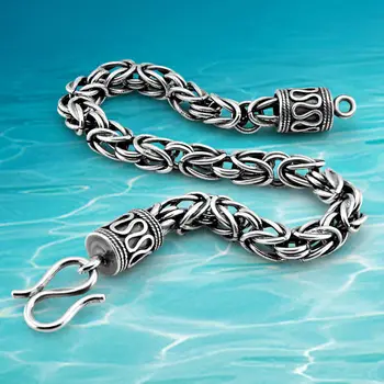 Fashion retro men's bracelet, Thai silver 925 sterling silver bracelet for men keel chain width 8MM
Fashion retro men's bracelet, Thai silver 925 sterling silver bracelet for men keel chain width 8MM