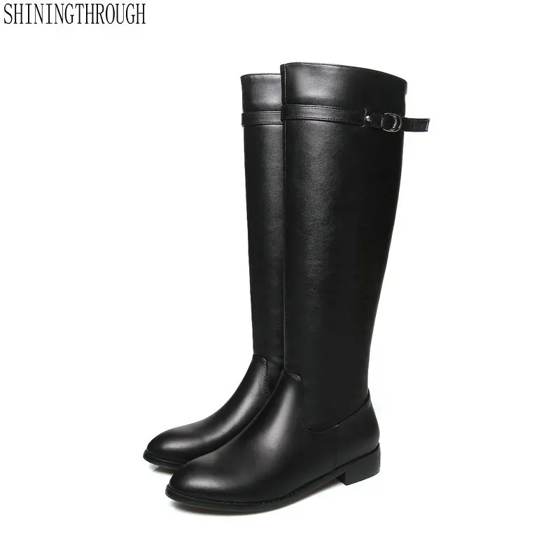 Genuine leather Knee High Boots woman low Heels Black western Boots Round Toe 2019 Autumn Winter Botas Women Shoes
Genuine leather Knee High Boots woman low Heels Black western Boots Round Toe 2019 Autumn Winter Botas Women Shoes