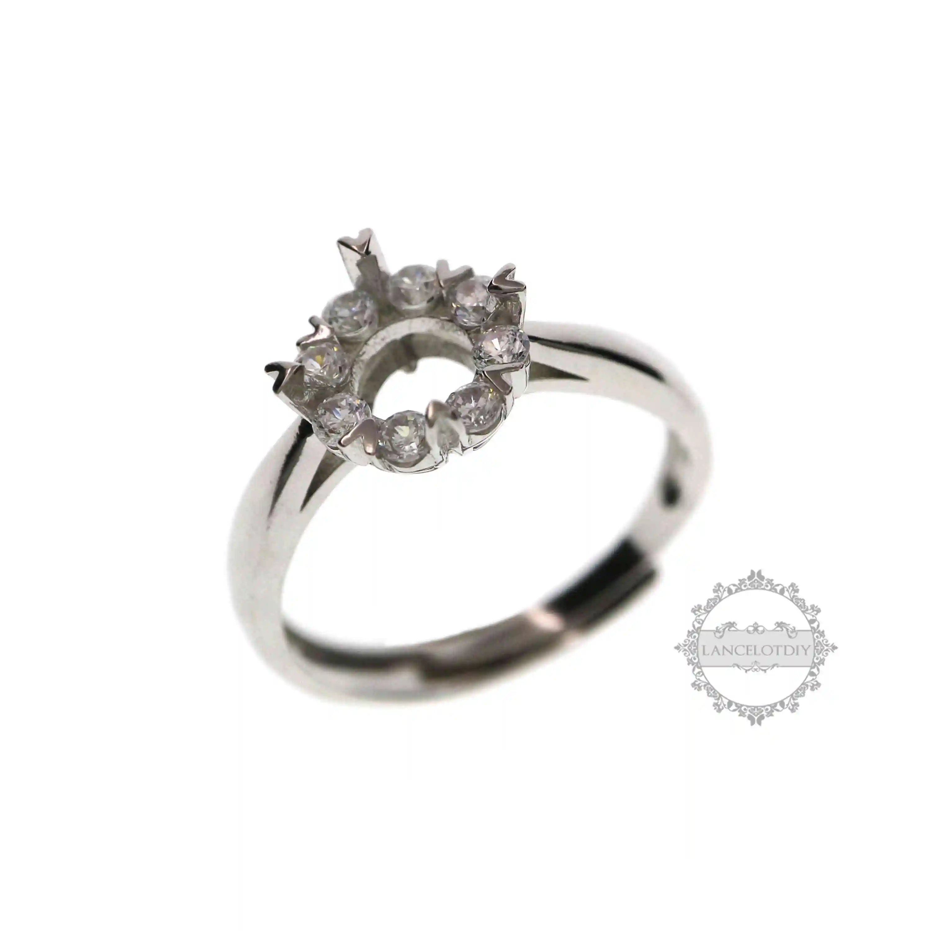6.5-9MM round Gems CZ stone heart prong setting solid 925 sterling silver bezel tray DIY adjustable ring settings 1214023
6.5-9MM round Gems CZ stone heart prong setting solid 925 sterling silver bezel tray DIY adjustable ring settings 1214023