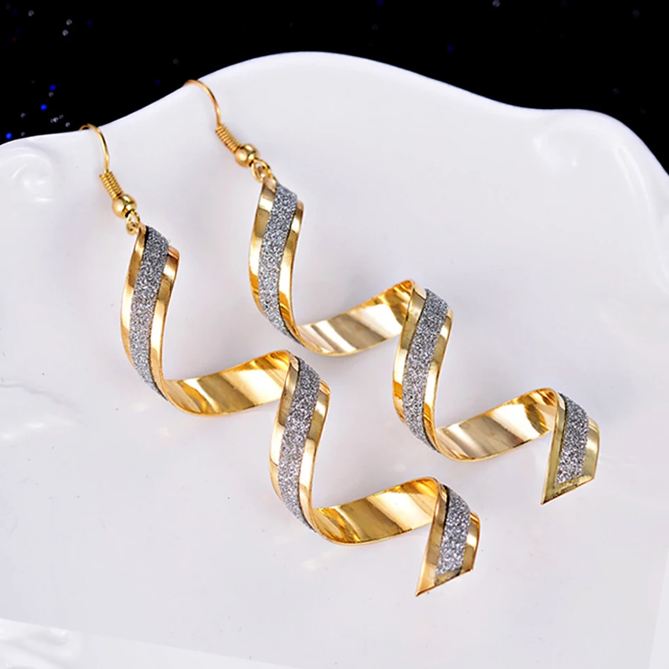 Fashion Punk Women Twist Spiral Earring Lady Girl Dangle Earrings Charm Jewelry Valentine's Day Gift Silver Gold Black 3 Colors
Fashion Punk Women Twist Spiral Earring Lady Girl Dangle Earrings Charm Jewelry Valentine's Day Gift Silver Gold Black 3 Colors