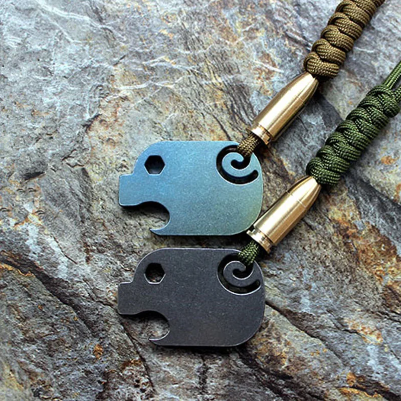 High Quality TC4 Titanium Alloy Pig Shape Card Opener Key Chain EDC Tool Pendant Hanging Buckle EDC Multi Tools
High Quality TC4 Titanium Alloy Pig Shape Card Opener Key Chain EDC Tool Pendant Hanging Buckle EDC Multi Tools