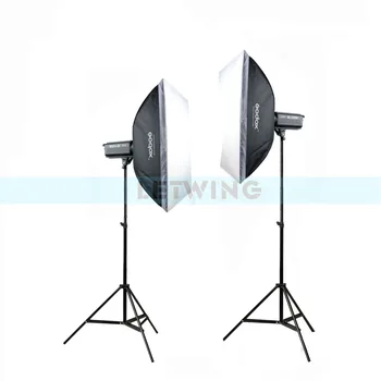 

2pcs Godox SL100W Video Continuous Light 60x90cm Softbox Light Stand Photo Studio Equipment Set White Version Photography Kit