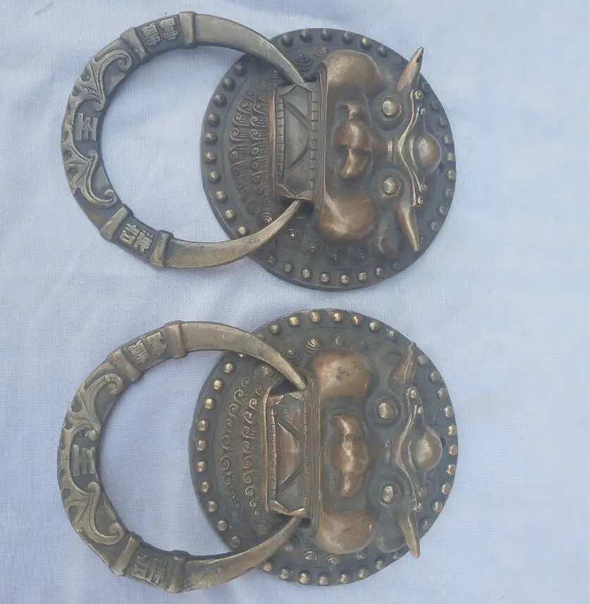 Home door decoration accessories,Collection 1 Pair Chinese Old Bronze faucet Door bell,Antique style Metal Knocker
Home door decoration accessories,Collection 1 Pair Chinese Old Bronze faucet Door bell,Antique style Metal Knocker