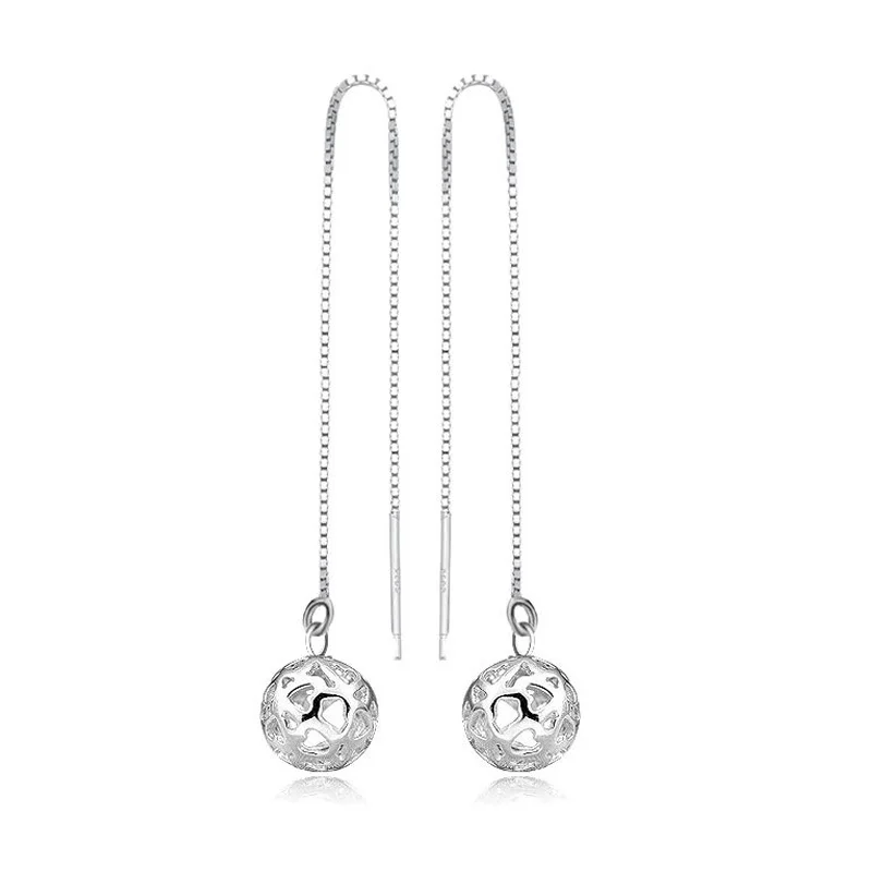 2016 New 925 Sterling Silver Long Chain Drop Earrings Crystal Hollow Ball Fancy Earrings for Women Free Shipping
2016 New 925 Sterling Silver Long Chain Drop Earrings Crystal Hollow Ball Fancy Earrings for Women Free Shipping