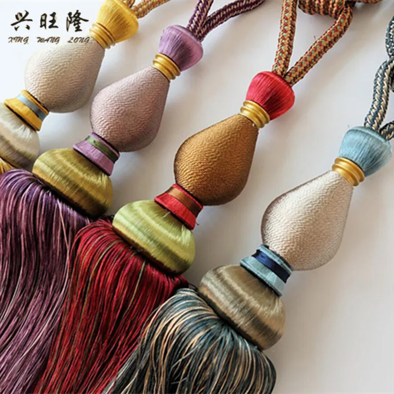 XWL 2Pcs Curtain Tieback Hanging Straps Ropes Tassel Fringe Accessories Brush Decorative Bind Buckle Clasp Tiebacks | Дом и сад