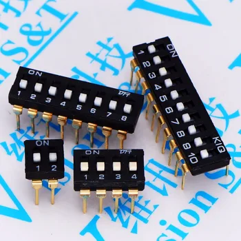 Toggle Switches DIP switch 2.54 1P/2P/3P/4P/5P/6P/8P/10P black 2.54MM golden pin
Toggle Switches DIP switch 2.54 1P/2P/3P/4P/5P/6P/8P/10P black 2.54MM golden pin