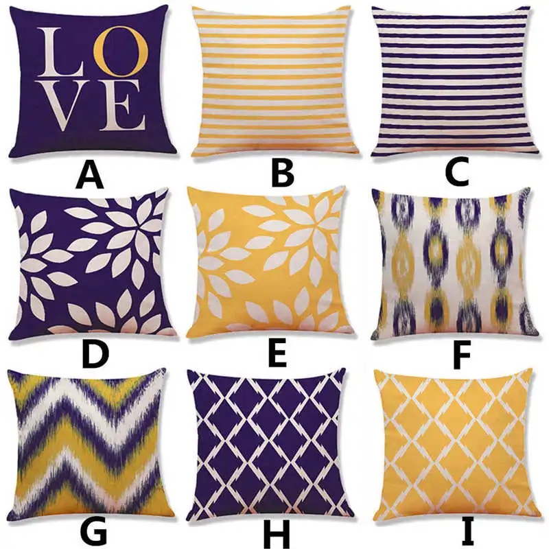 2018 Gold Bronzing Pillow Cases Geometric Pineapple Cotton Pillow Case blue Bedroom Home bed sofa pillow cover 45x45cm #3o11#f (7)