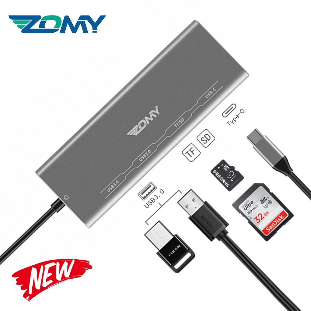 Zomy aluminum Multiple HUB High Speed hdd docking station usb 3.0 to usb 3.0 TF SD Card Adapter usb usb-c for MacBook Laptop PC
Zomy aluminum Multiple HUB High Speed hdd docking station usb 3.0 to usb 3.0 TF SD Card Adapter usb usb-c for MacBook Laptop PC