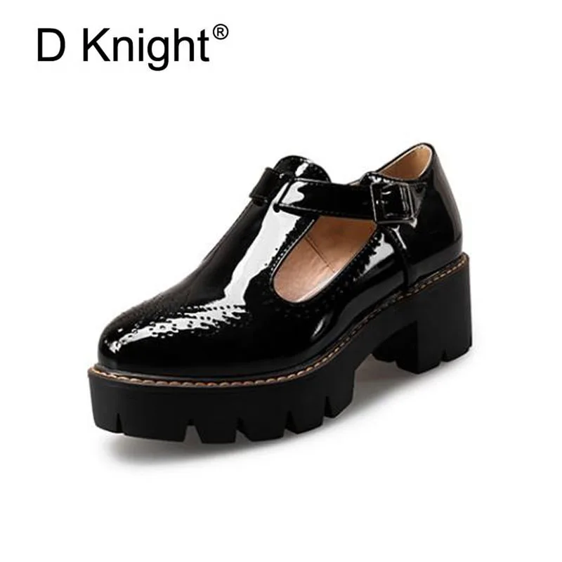 New T-Starp Women Oxfords Platform Casual Brogue Shoes Woman Vintage Creepers Square High Heels Women Patent Leather Pumps Shoes
New T-Starp Women Oxfords Platform Casual Brogue Shoes Woman Vintage Creepers Square High Heels Women Patent Leather Pumps Shoes