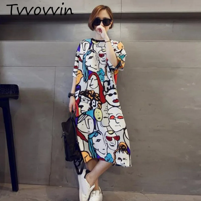 Harajuku Funny Print Summer Loose Dress O Neck Short Sleeve Cartoon Women Sundress T Shirt Dresses Club Party Vestidos Robe V417
Harajuku Funny Print Summer Loose Dress O Neck Short Sleeve Cartoon Women Sundress T Shirt Dresses Club Party Vestidos Robe V417