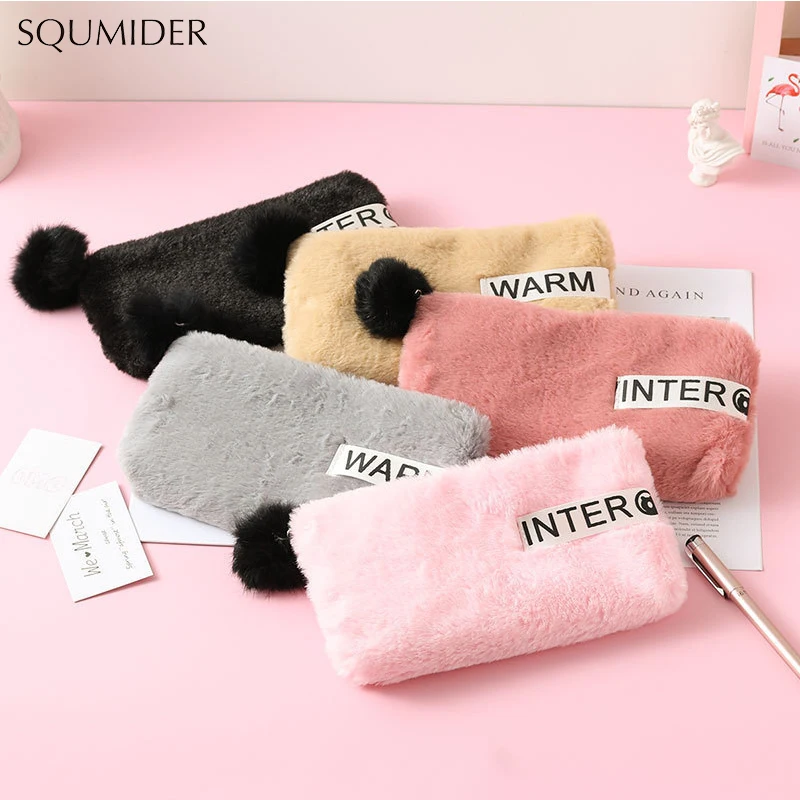 5 Colours cute soft plush pencil case for girls kawaii hairball pen bag box Stationery pouch gift school supplies for girls
5 Colours cute soft plush pencil case for girls kawaii hairball pen bag box Stationery pouch gift school supplies for girls