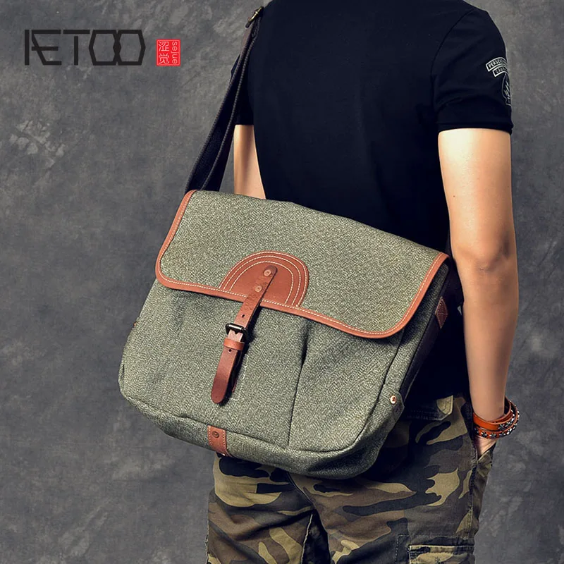 AETOO Retro pepper salt canvas men's large-capacity Messenger bag Literary trend single shoulder men's bag
AETOO Retro pepper salt canvas men's large-capacity Messenger bag Literary trend single shoulder men's bag