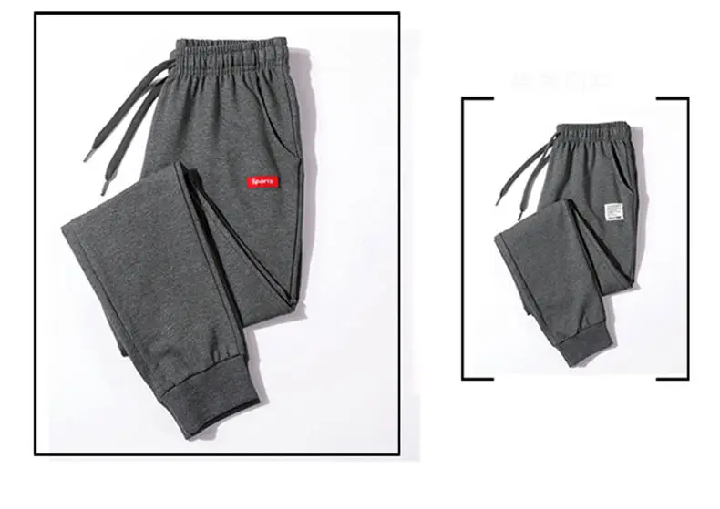 Men's Sweatpants Spring Harem Pants Male Plus Size Cotton Sports Trousers Jogger Bodybuilding Pencil Pants Fitness GYMS 2019 04