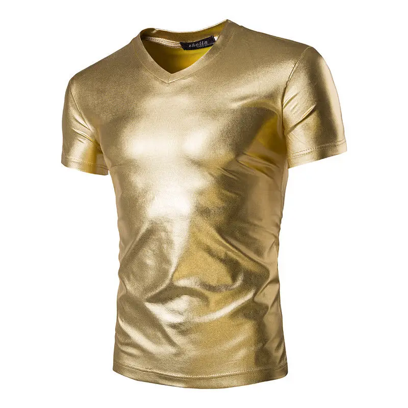 Men's Slim Fit T Shirt V Neck Short Sleeve Muscle Tee Shirts Casual T-shirt Tops Gold Silver Black
Men's Slim Fit T Shirt V Neck Short Sleeve Muscle Tee Shirts Casual T-shirt Tops Gold Silver Black