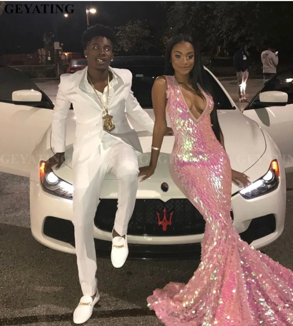 Sparkly Sequins Pink Mermaid Long Prom Dress with Train Deep V-Neck Plus Size African Graduation Gala Dress Formal Evening Gowns
Sparkly Sequins Pink Mermaid Long Prom Dress with Train Deep V-Neck Plus Size African Graduation Gala Dress Formal Evening Gowns