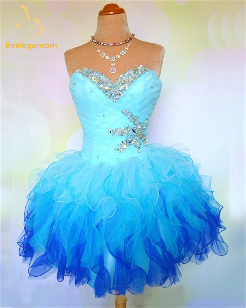 2020 New In Stock Sweetheart Organza Cheap Homecoming Dresses Beaded Crystals Cocktail Graduation Prom Party Gowns QA1219 | Свадьбы и