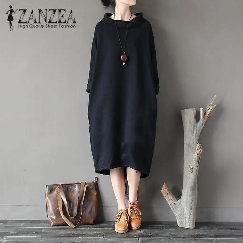 2019 Winter Fashion ZANZEA Turtleneck Long Sleeve Loose Fleece Vestido Women Casual Solid Pullover Autumn Work Sweatshirt Dress
2019 Winter Fashion ZANZEA Turtleneck Long Sleeve Loose Fleece Vestido Women Casual Solid Pullover Autumn Work Sweatshirt Dress