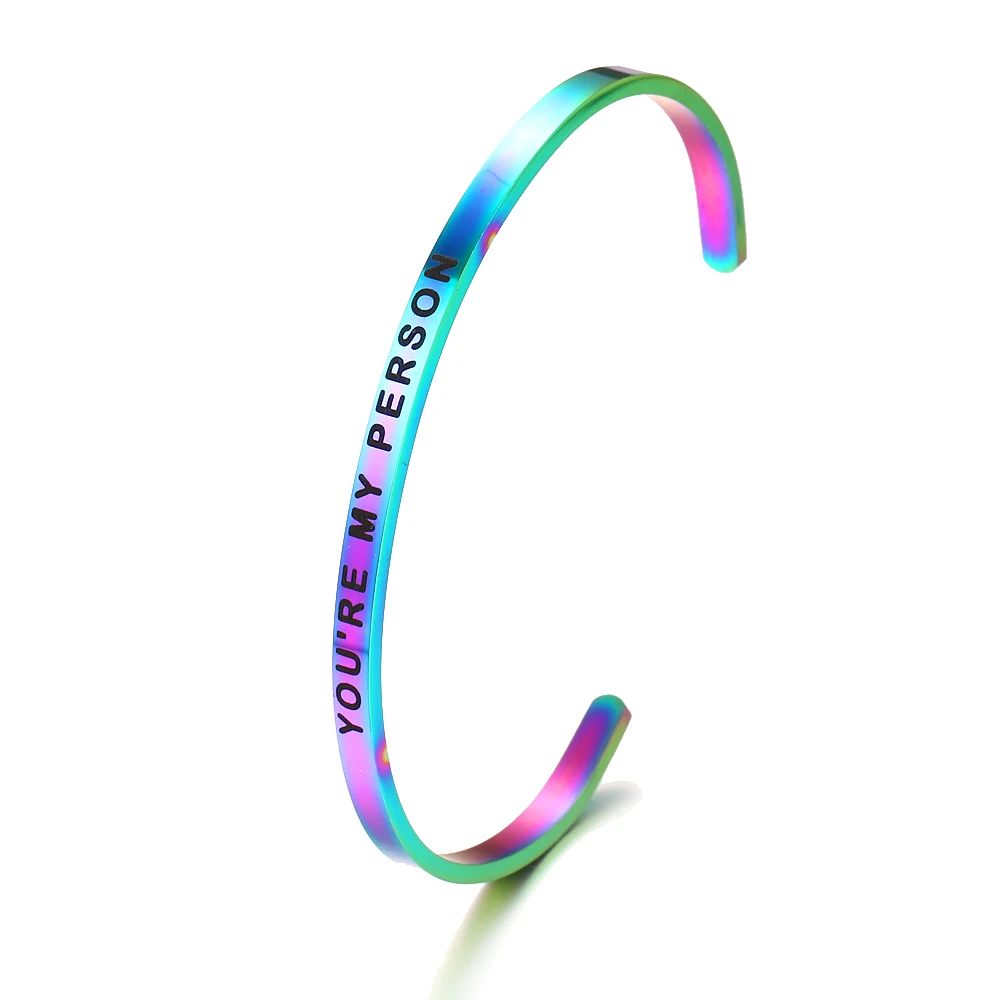 Rainbow "You Are My Person" Love Bracelet Couple Bangle Stainless Steel Gift of Sworn Sovereignty Customize Name Dropshiping
Rainbow "You Are My Person" Love Bracelet Couple Bangle Stainless Steel Gift of Sworn Sovereignty Customize Name Dropshiping