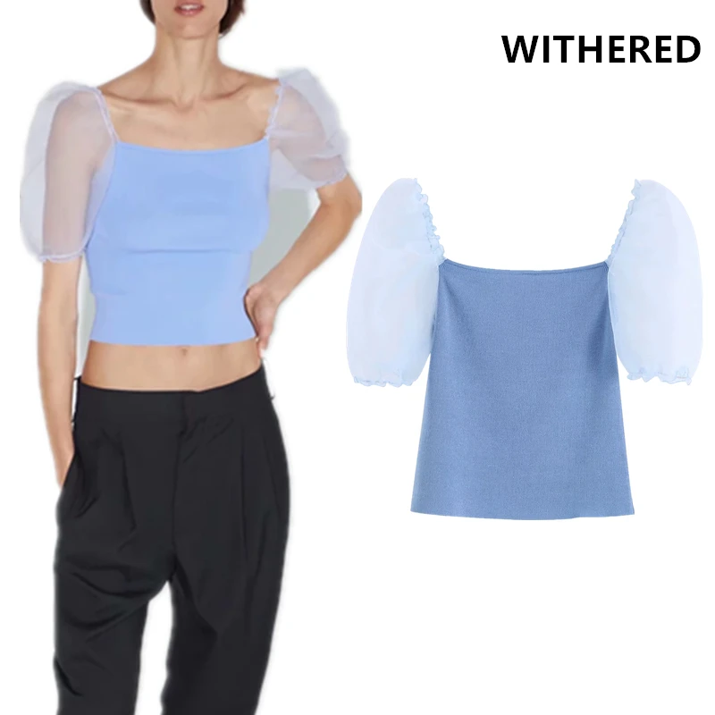 Withered high street fashion blogger knitted puff sleeve blusas mujer de moda 2019 short blouse women womens tops and blouses
Withered high street fashion blogger knitted puff sleeve blusas mujer de moda 2019 short blouse women womens tops and blouses