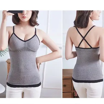 Womens Cross Spaghetti Strap Slim Vest Deep V-Neck Thickened Chest Pad Bottom Tank Top Tummy Control Solid Color Ribbed Knitted
Womens Cross Spaghetti Strap Slim Vest Deep V-Neck Thickened Chest Pad Bottom Tank Top Tummy Control Solid Color Ribbed Knitted