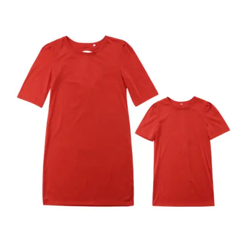 2018 Summer New Mother Daughter Clothes Parent-Child Dress Family Matching Cusaul Bow Tops T-shirt | Мать и ребенок