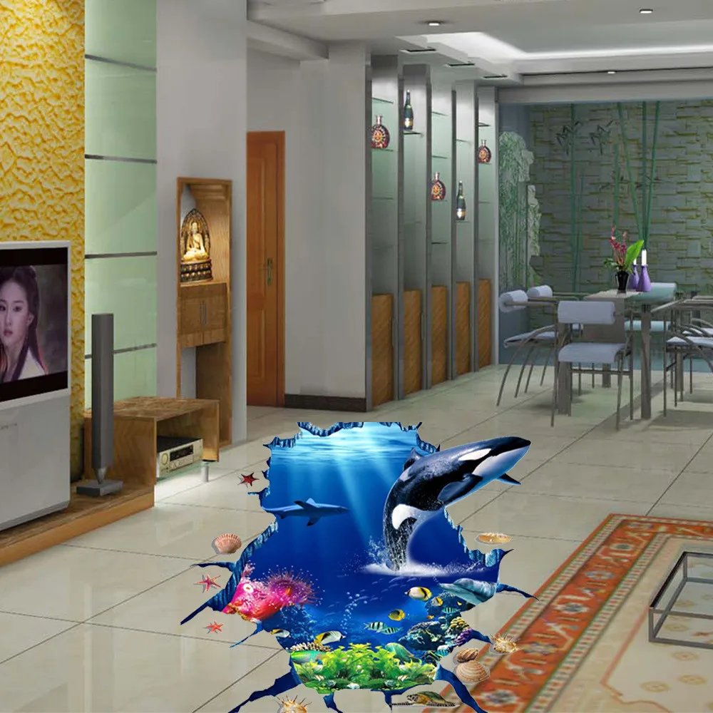 KAKUDER Wall Sticker Removable 3D Floor Whale Dolphin Print Wall Sticker Living Bedroom TV Backdrop Mural Decal Art Decor 5NOV.6
KAKUDER Wall Sticker Removable 3D Floor Whale Dolphin Print Wall Sticker Living Bedroom TV Backdrop Mural Decal Art Decor 5NOV.6