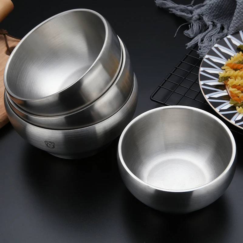 food noodles rice bowl 304 Stainless steel metal soup bowl double layer hot insulation for anti slippery bowls 1PCS
food noodles rice bowl 304 Stainless steel metal soup bowl double layer hot insulation for anti slippery bowls 1PCS