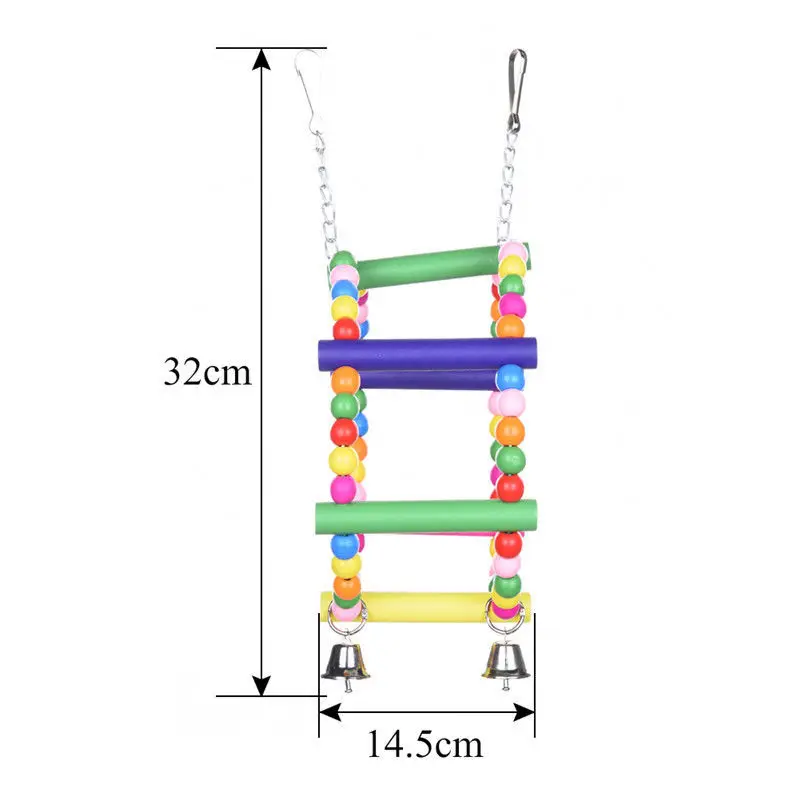 Mayitr Parrot Toys Pet Bird Bites Climb Chew Toy Hanging Cockatiel Parakeet Climb Chewing Cage With Bell Bird Toys Multi Styles