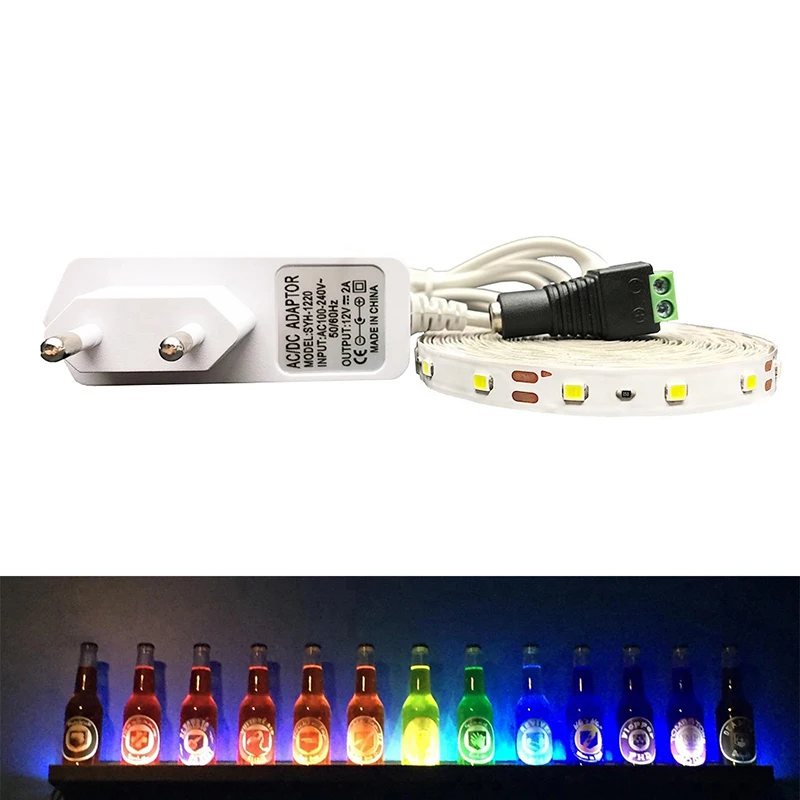 

RGB LED Strip Light 3528 SMD 5M 60Leds/m LED Flexible Strip light IR Remote Controller 12V 2A Power Adapter LED Tape