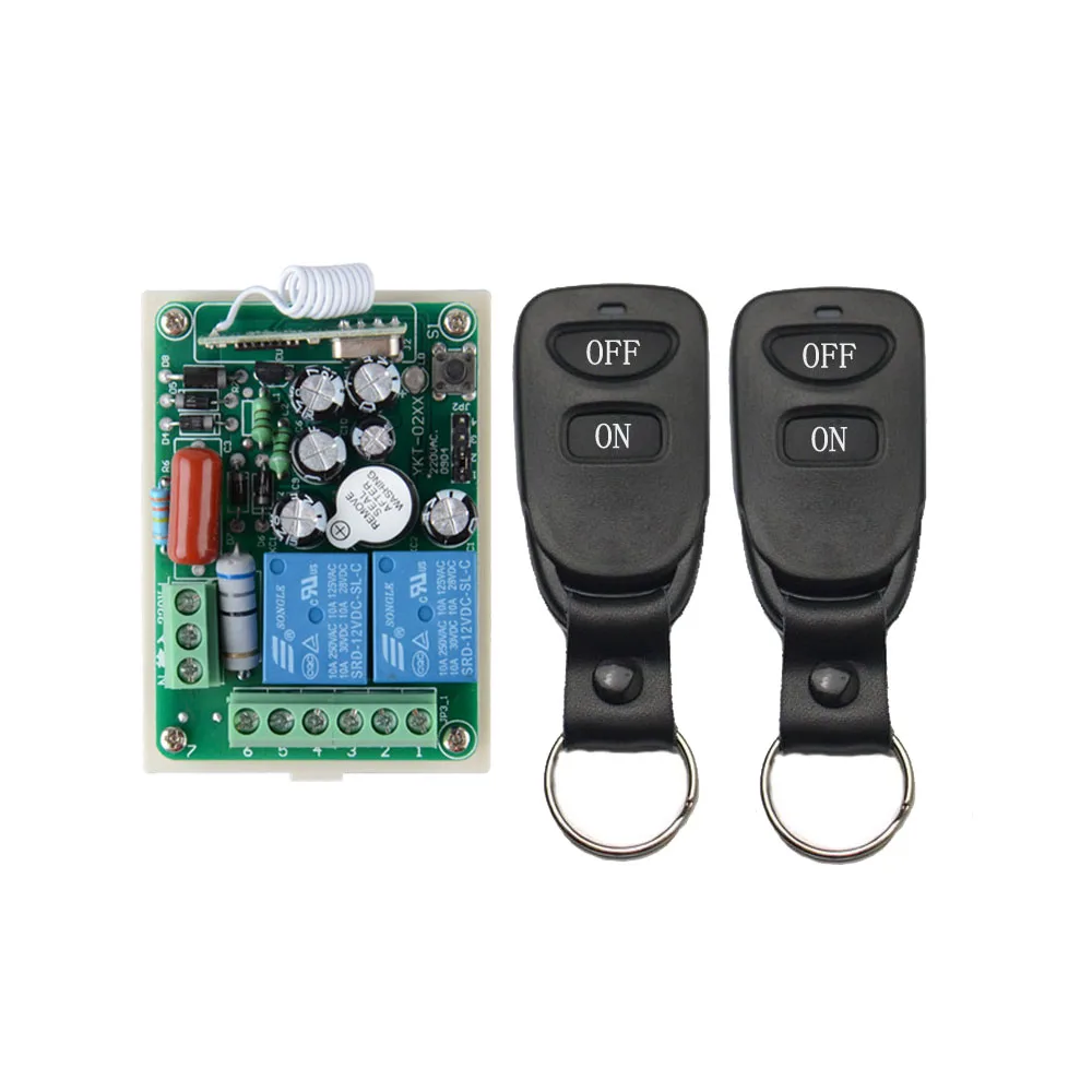 AC 220V 1000W 2 Channels Relay 2-buttons ON OFF Transmitter RF Smart Wireless Remote Control Switch For Light Motor
AC 220V 1000W 2 Channels Relay 2-buttons ON OFF Transmitter RF Smart Wireless Remote Control Switch For Light Motor