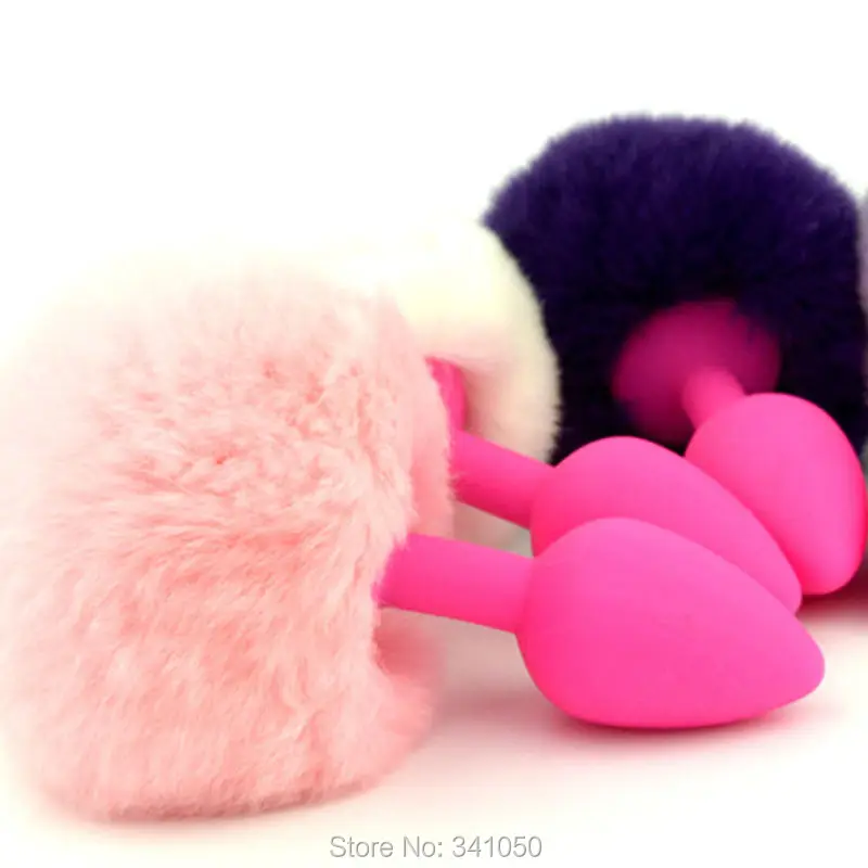 Silicone panties with anal plug tail rabbit tail anal sex toys butt plug,anal toy fox tail four color5