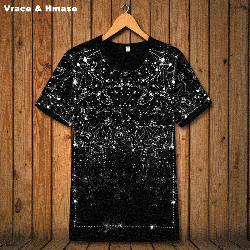 American style Constellation Star Printing fashion short sleeve t-shirt Summer 2018 New high quality elastic t shirt men S-6XL
American style Constellation Star Printing fashion short sleeve t-shirt Summer 2018 New high quality elastic t shirt men S-6XL