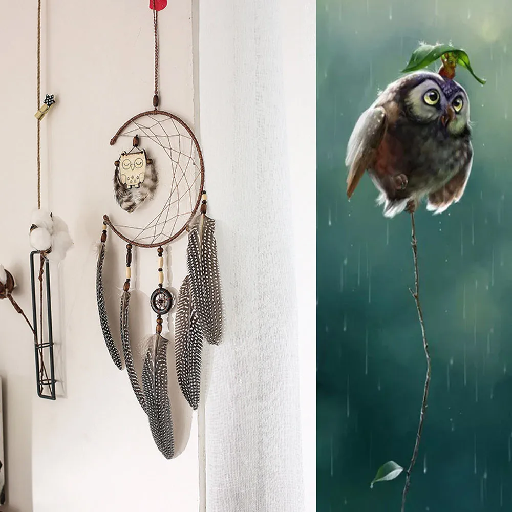 Hanging Decorations Hang Decorations Dream Catcher With Feathers Wooden Owl Wall Ornament Gift Drop shipping Aug9
Hanging Decorations Hang Decorations Dream Catcher With Feathers Wooden Owl Wall Ornament Gift Drop shipping Aug9